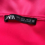 ZARA NEW  Satin Effect Belted Mini Dress in Hot Pink Barbiecore Photo 8