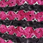 🎓 Pink & Black Striped Purse with Silver Metal Designs Metal Chain Handles Photo 4