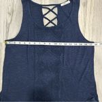 Maurice's  Navy Sleeveless Criss-Cross Back Shirt  Crochet Detail Tank Top Size L Photo 2