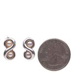 Tiffany & Co. 925 Sterling Silver Infinity Swirl Pearl Stud Earrings Photo 1