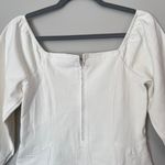 ASTR The Label NEW Rabia Denim Puff Sleeve Square Neck Mini Dress White Photo 5