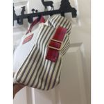 Kate Spade Canvas Leather HANDLE Tote Bag NAUTICAL BLUE AND WHITE BELT DETAILS Photo 3