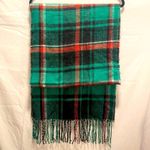 Topshop Plaid Fringe Super Soft Green Red Scarf Wrap Photo 6