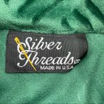 Vintage Velvet Velour Green Stripe Jacket Sweatshirt Zip Photo 6