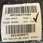 J.Crew NWT  Scalloped One-Piece Swimsuit in Solid Black BF041 Women's L Photo 10