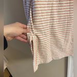 J Jill tunic top striped long‎ line crewneck beige/pumpkin Large Petite Orange Size undefined Photo 4