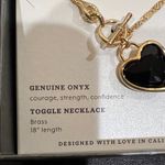 Luna Norte | Black Onyx Heart Necklace Gold Photo 2