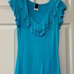 Wrapper Excellent Condition Turquoise Ruffle Tank Photo 0