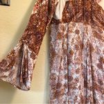 Free People Lady Luck Tunic Mini dress Blouse L Cream/Rust Photo 6