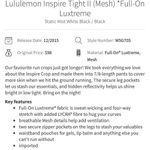 Lululemon Inspire Tight II (Mesh) in Static Mist White Black Size 4 Photo 10