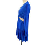 ALC Frank ALC A.L.C. Izzy ll Mini Dress Long Sleeve‎ Cut-Out Silk Georgette Blue Size 12 Photo 7