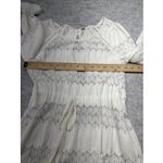 Free People Woman's Top Shirt Size Small Beige Krochet See Thru Key Hole Back Photo 2