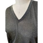 Maison Lurex Paris Sheer Metallic Shirt Women’s Size Small Black Gold Photo 1