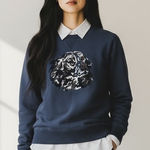 Coach 1941 Women's Navy Blue Sequin Dog Graphic Crewneck Sweatshirt Size Medium Photo 0