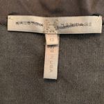 Halston Heritage faux tuck silky mixed media top long sleeves V-neck band collar Photo 9