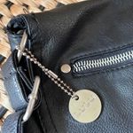 Lulu beautiful vegan leather tassel saddle crossbody bag Black Photo 3