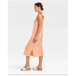 Universal Threads Universal Thread Dress Coral Orange Ruffle Tank Midi Sleeveless NWT Large Photo 2