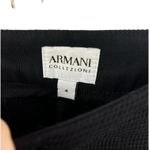 Armani Collezioni Pants Womens 4 Waffle Knit Skinny Ankle Black Cuffed Casual Photo 2