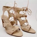 Vince Camuto Women's Meadow Lace Up Sandal Block Heel Studded Beige Photo 4