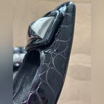 Stuart Weitzman Women’s Croc Embossed Black Leather Block Heel Pump Buckle Sz 8 Photo 7