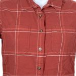 Carhartt Women’s Rugged Flex Orange Plaid Flannel Button Down Small Photo 2