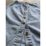 None VTG Button Front Denim Skirt Light Wash Raw Hem Y2K Cottagecore Autumn Preppy M Photo 3