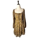 Faithfull the Brand ‎ Dress Women 4 Gold Indira Balloon Sleeve Paisley Mini Boho Photo 1