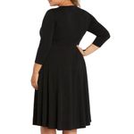 Torrid  Black Midi Jersey Tie-Front 3X Plus Size Knee Length 3/4 Sleeve V-Neck Photo 2
