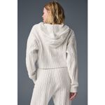 Alo Yoga  Ivory Cable Knit Winter Bliss Oversized Hoodie Photo 2