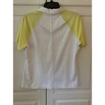 Annika Cutter Buck Women M Golf Polo Shirt Short Sleeve White Yellow V Photo 2