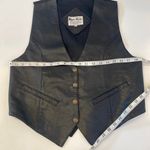Mona Mode Black Leather Western Snap Closure Vest EUC Sz Sm Vintage Photo 6
