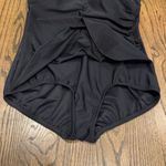 Lands' End  Womens Solid Black Halter One Piece Skirted Swim Suit Size 16P Petite Photo 5