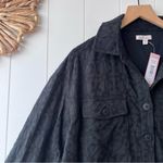 Badgley Mischka floral embroidered cotton button-down shirt Photo 3