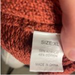 Womens Textured Knit Henley Sweater Rust Orange Long Sleeve Size XL Photo 1