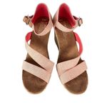 Toms Sandals Womens 8.5 Orange Tangerine Clarissa Canvas Espadrille Wedge Heels Photo 2