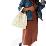 Summer & Rose SUMMER ROSE BEIGE CANVAS TOTE BAG Photo 2