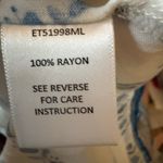 En Crême En Crème Blue White Boho Print Sleeveless Tank Top Small Rayon Photo 3