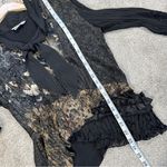 Alberto Makali  Women’s Mixed Print Textured Tie Neck Blouse Top Goth in Black XL Photo 9