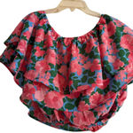 Sugar Lips Floral Ruffle Top - Pink and Green Photo 0