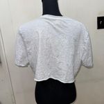 PINK - Victoria's Secret PINK Victoria’s Secret Light Grey Cropped Shirt with Rainbow Rhinestone Logo Photo 2