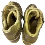 Guess Fiora Wedge Sneaker Lace and Zip Up Brown Cream Gold Shoes Womens 5 M Photo 7