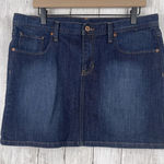 Gap  Y2K Skirt Women 12 Blue Denim Mini Jean Fleur De Lis Western‎ Staple Casual Photo 0