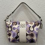 Coach 44837 Julia Outline OP Art Lilac Sateen Pouch Small Purse Shoulder Handbag Photo 8