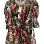 Ny Collection NY Collectíon Petite Floral Metallic Blouse Size PXS‎ Photo 0