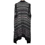 Eddie Bauer Women’s black pink stripe knit duster sweater vest size xl Photo 3