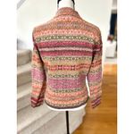 Talbots Vintage 90s  Pink Yellow Fair Isle Full Zip Long Sleeve Sweater Photo 1