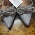 A New Day  Silver Blingy Holiday Bow Heels Size 8 Photo 2