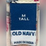 Old Navy  M Tall Cotton Tiered Puff Sleeve Mini Dress in Pink and Blue Photo 7