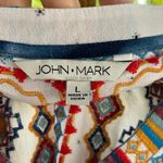 John Mark  Women's Embroidered V-Neck Tunic Top Blue Tie Dye Size L Photo 7