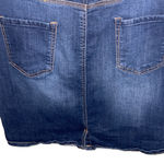 Code Bleu Jean Skirt Size 14 Mini Denim Stretch Dark Wash Flat Front Pockets Blue Photo 4
